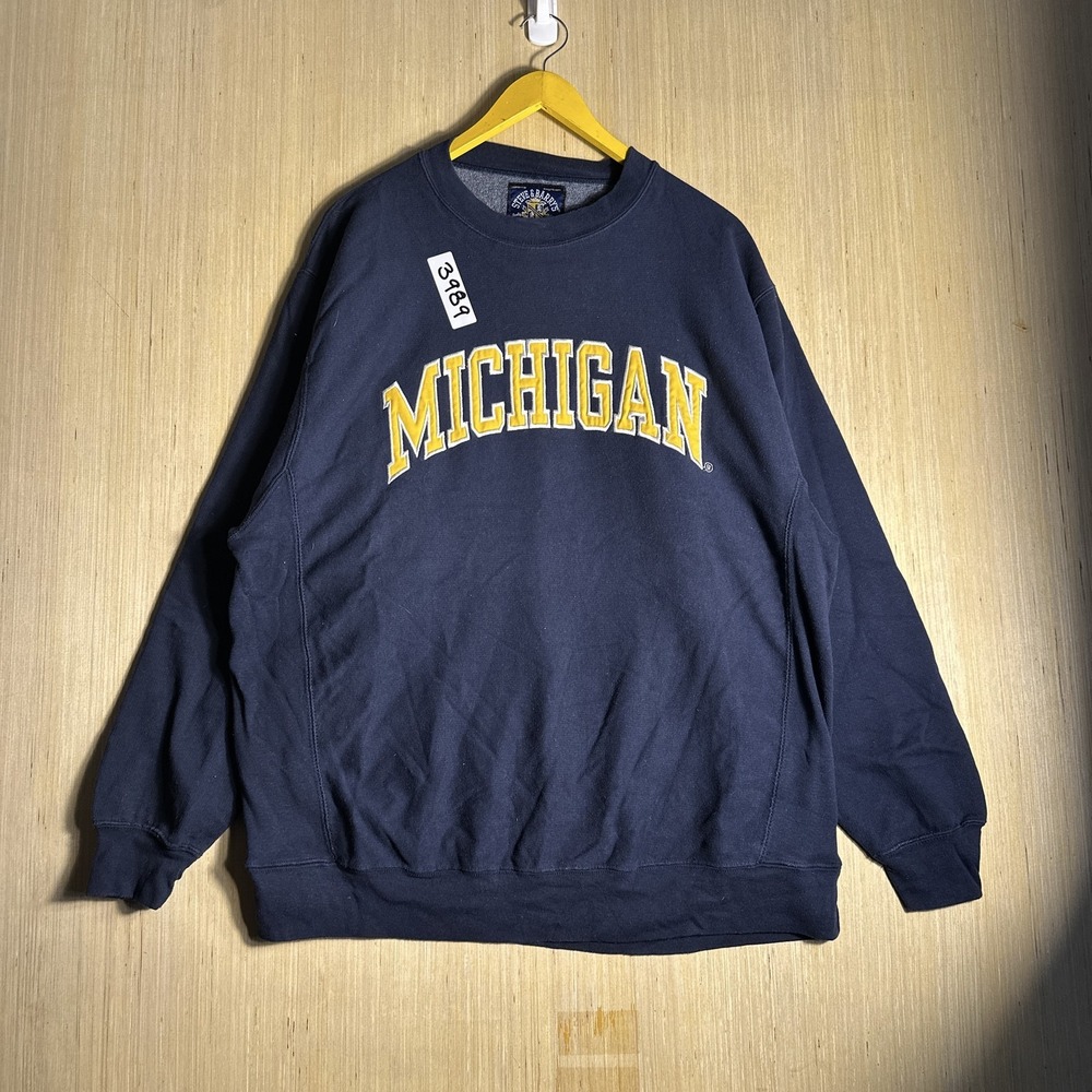 Vintage 90 Steve & Barry's Michigan Sweatshirt Navy Blue Athletic XL Men's
